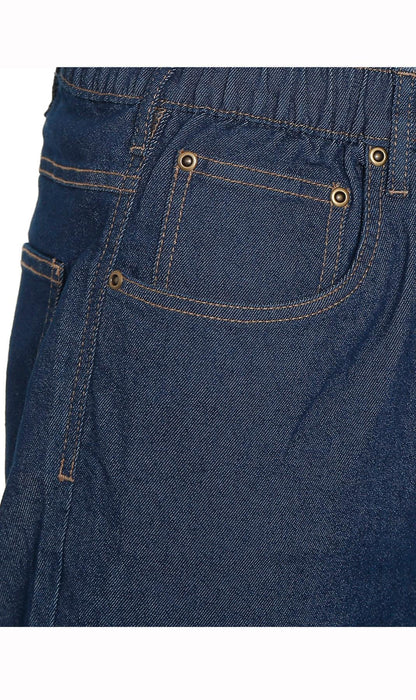 Men’s Lightweight Casual Elastic Waist Pull-On Jeans – Denim & Twill Pants with Easy Fit